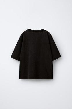 ZARA ФУТБОЛКА С ПРИНТОМ LADY GAGA ©, ТЕМНЫЙ АНТРАЦИТ