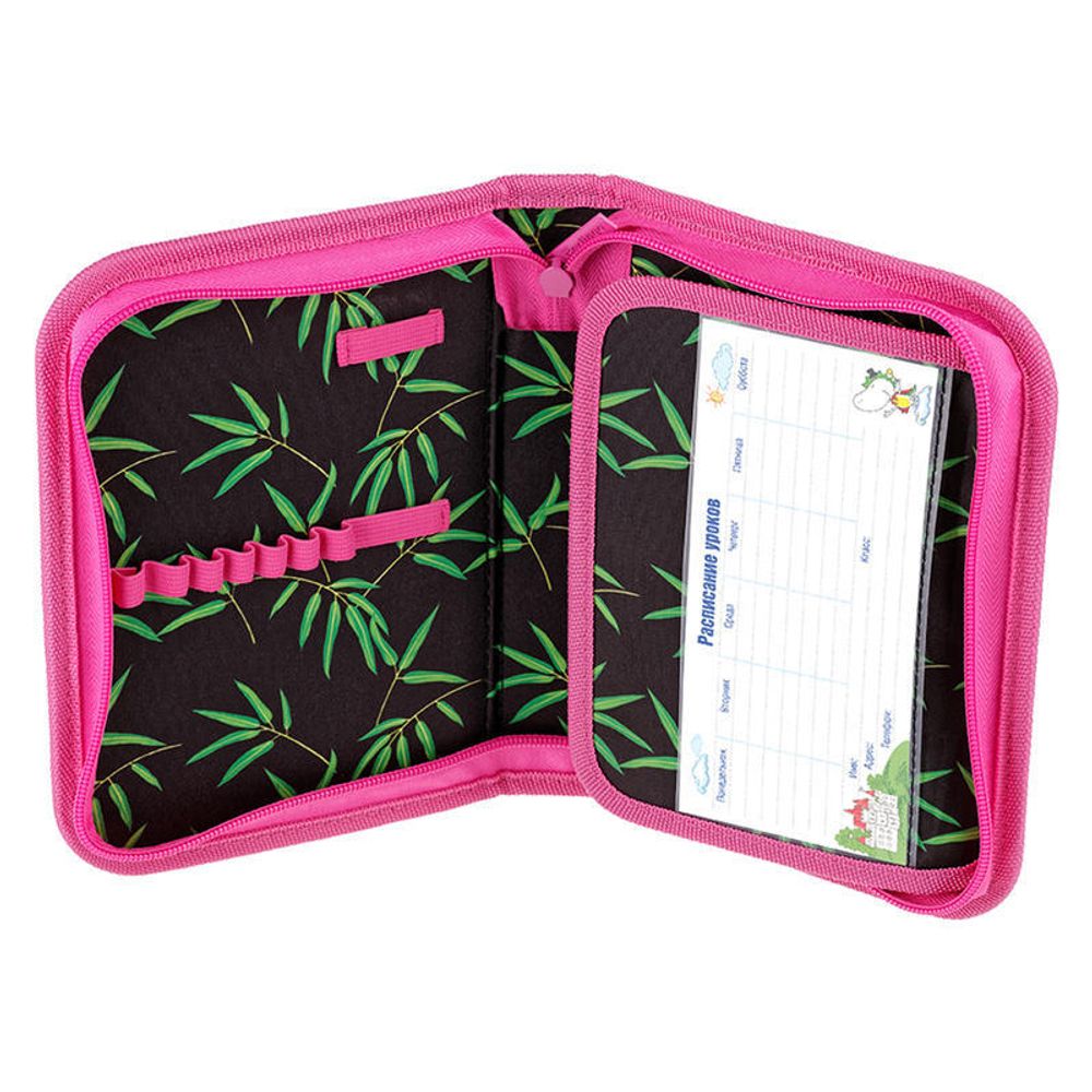 Пенал 1 отделение 200*140*40 Berlingo Lovely panda, откидная планка, полиэстер