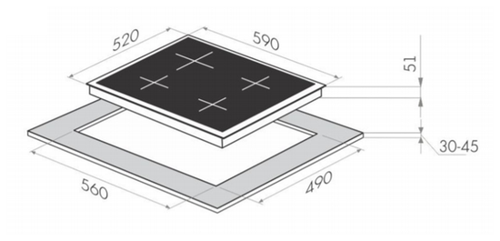 Встраиваемая варочная поверхность HOMSair HG641VBK