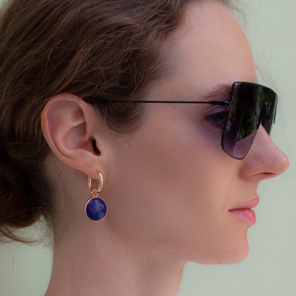 Серьги Fiore Luna NATURAL LAPIS LE1116 BL/G