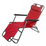 Шезлонг (раскладушка) 153*60*79см «Комфорт» с подголовником, 2 положения, красный ДоброСад