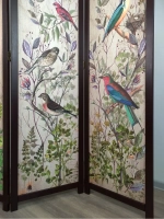 Ширма из массива дерева "Птички" 180см