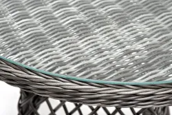 "Эспрессо" плетеный круглый стол, диаметр 80 см, цвет графит