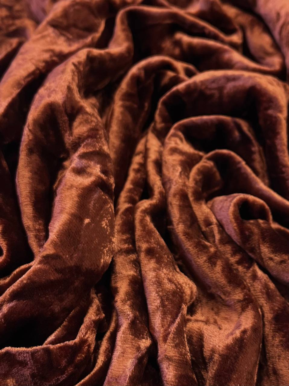 Бархат жатый вискоза с шелком и эластаном медный