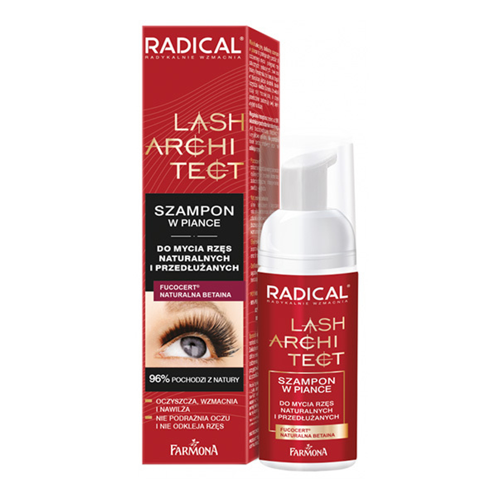 Шампунь-пенка для мытья натуральных и искусственных ресниц Farmona Professional Radical Lash Architect 50мл
