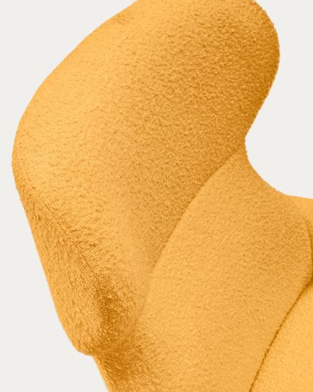 Belina Кресло из горчичной ткани букле и стали с черной отделкой Испания LA Forma
