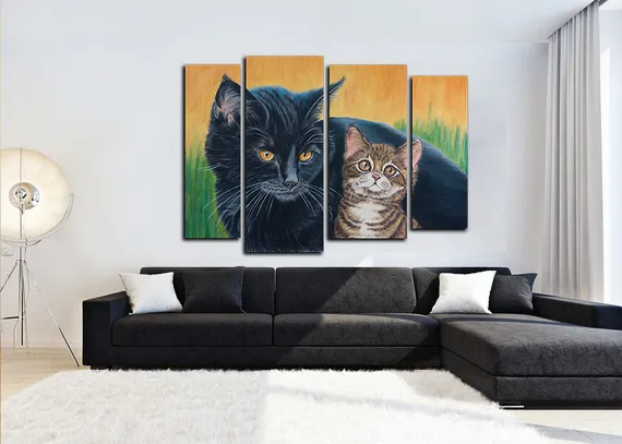 Модульная картина"Два котенка"