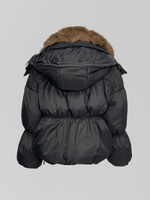 Куртка 2412 однотонная с мехом и капюшоном на молнии