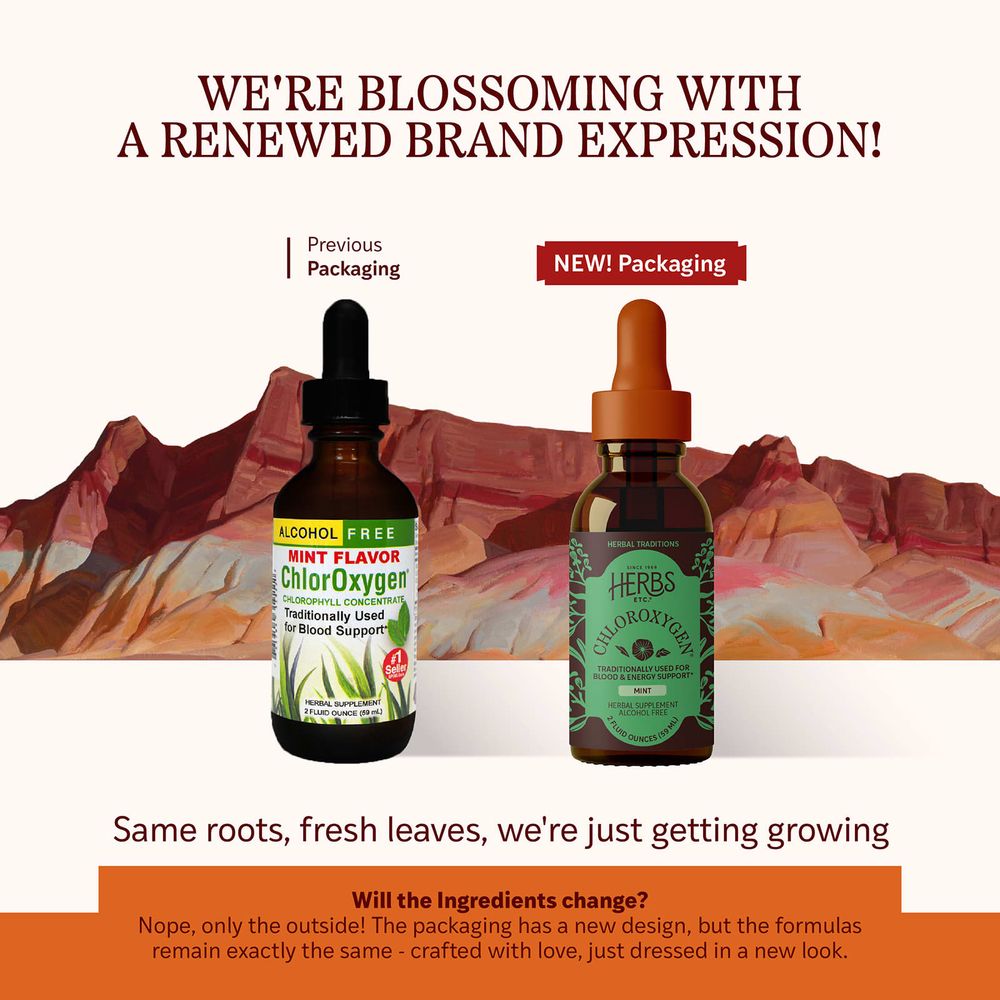 Herbs Etc., ChlorOxygen®, без спирта, с мятным вкусом, 59 мл (2 жидк. унции)