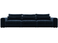 Диван прямой Лига-056 НПБ Лонг, TOWER 13 синий, Велюр, 129137