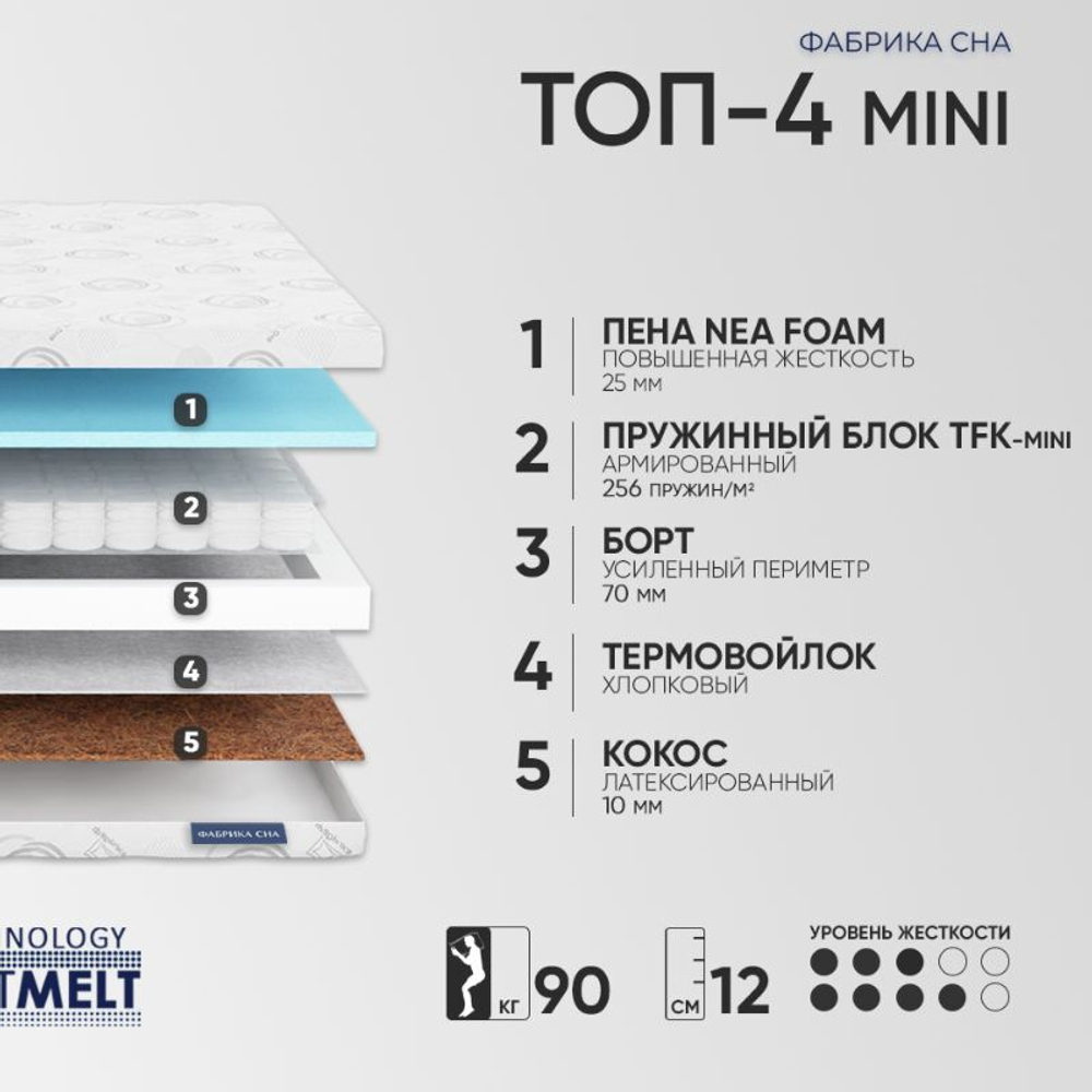 Матрас подростковый Фабрика сна Топ-4 MINI