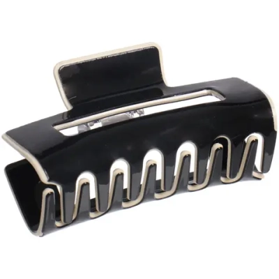 Заколка - краб для волос «AKS-EMPIRE», цвет черный, 7,5*4,5см