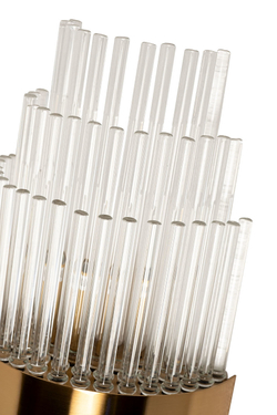 Бра настенное для спальни 50x10x20см Garda Decor прозрачное стекло/металл золотого цвета