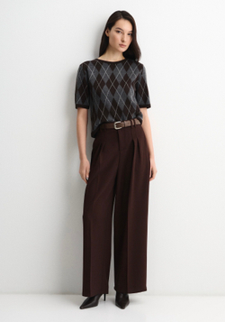 Брюки Almond с ремнем шоколад