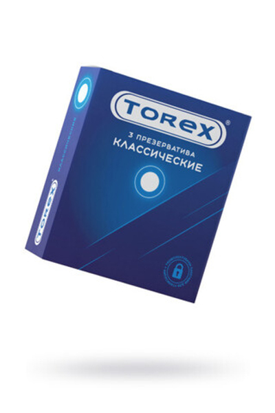 ПРЕЗЕРВАТИВЫ TOREX, КЛАССИЧЕСКИЕ, ЛАТЕКС, 19 СМ, 5,5 СМ, 3 ШТ.