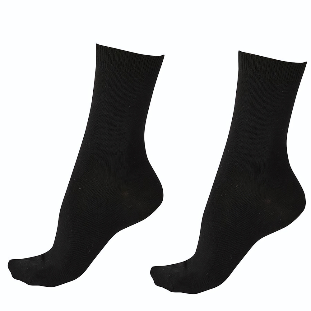 Однотонные носочки из бамбука (2 пары в упаковке) (Размер: S-M-L) (Цвет: черный)
