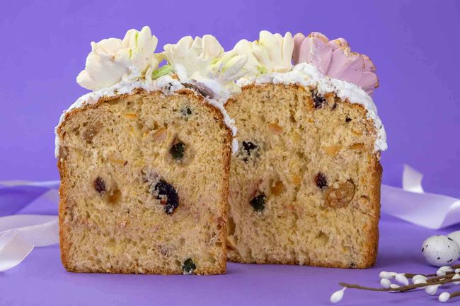 Авторский пасхальный кулич-бриошь с цукатами, 400 г