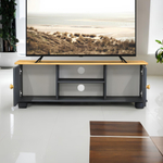 Dipriz Тумба под телевизор 2 двери 115х29х40 Хаба из массива сосны, серый/антик