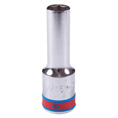 KING TONY (423514S) Головка торцевая глубокая шестигранная 1/2", дюймовая 7/16"