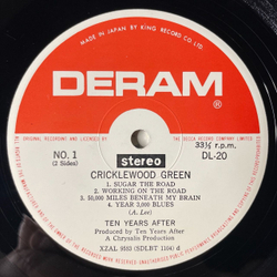 Винтажная виниловая пластинка LP Ten Years After Cricklewood Green (Japan 1970) (No Obi) Working On The Road