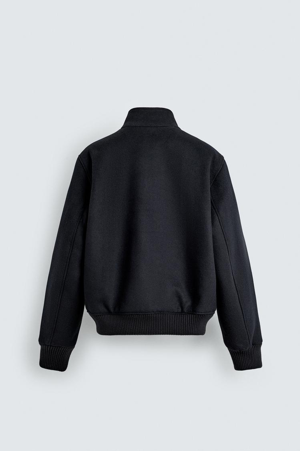 ZARA СТЕГАНАЯ КУРТКА ИЗ ШЕРСТИ, МОРСКОЙ СИНИЙ