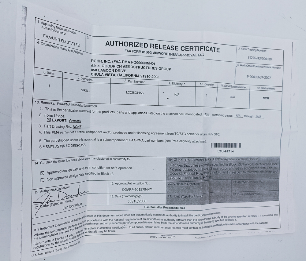 Пружина LC038G14SS