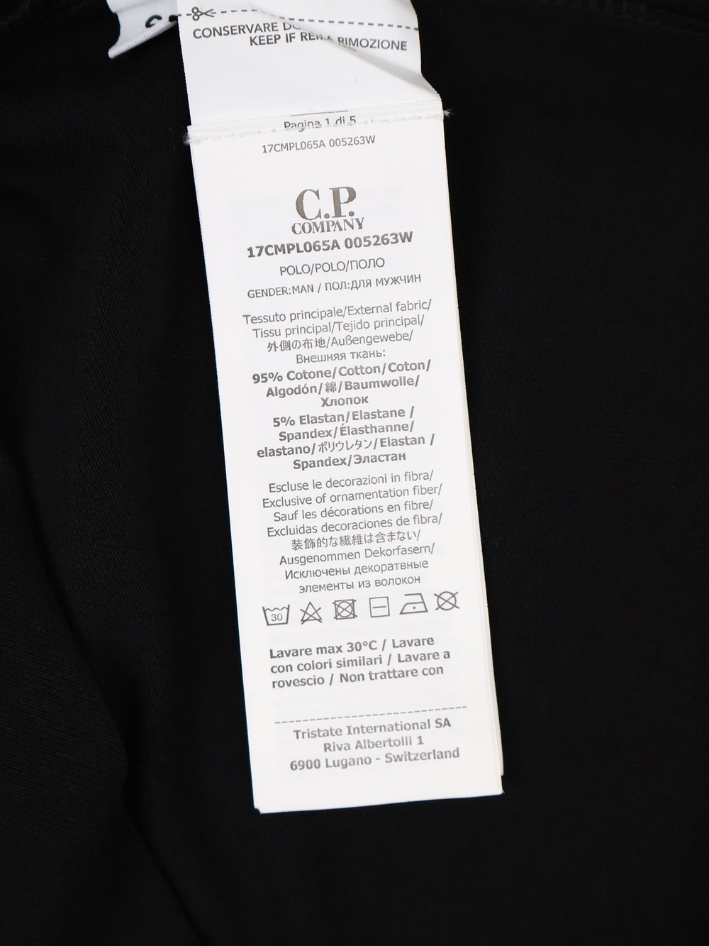 Поло C.P. Company Stretch Piquet Black