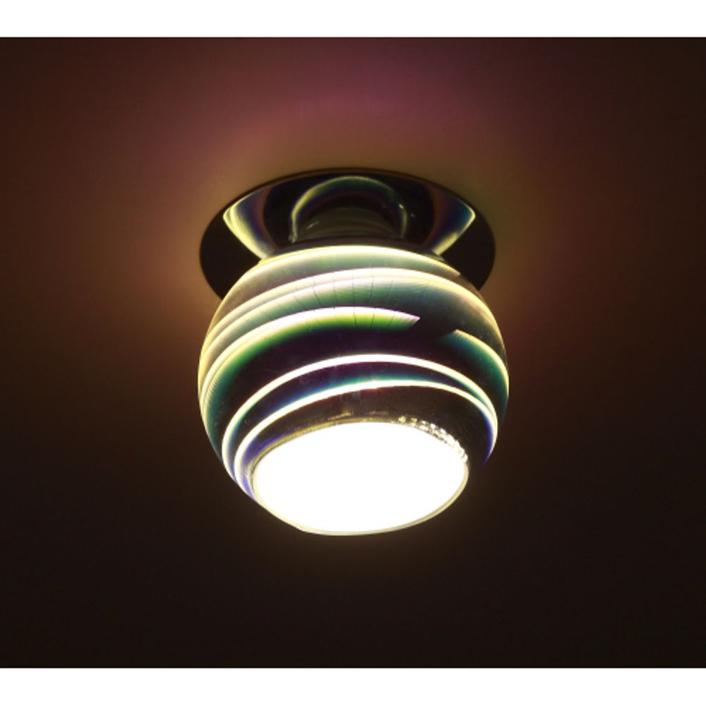 DK88-1 Светильник ЭРА декор 3D горизонт G9,220V, 35W, серебро/мультиколор | Декоративные встраиваемые светильники