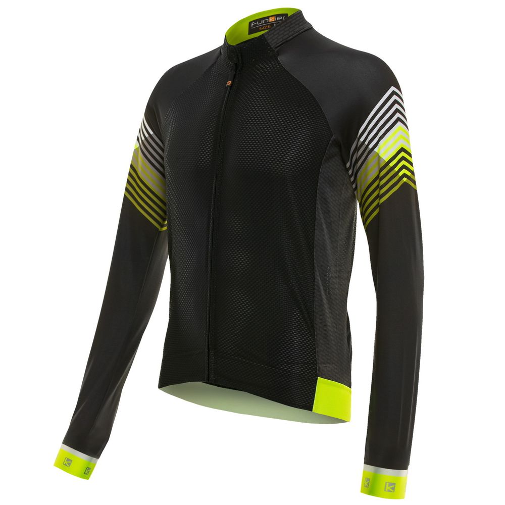 Велофутболка 12-670 SORRENTO J-830-L с длин.руквом Black/Yellow Men Elite LS Summer Jersey с длин. молнией. черно-неоновая S FUNKIER