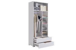 Шкаф двухдверный "Зефир" 120.01,(Белое дерево/Белый(эмаль)