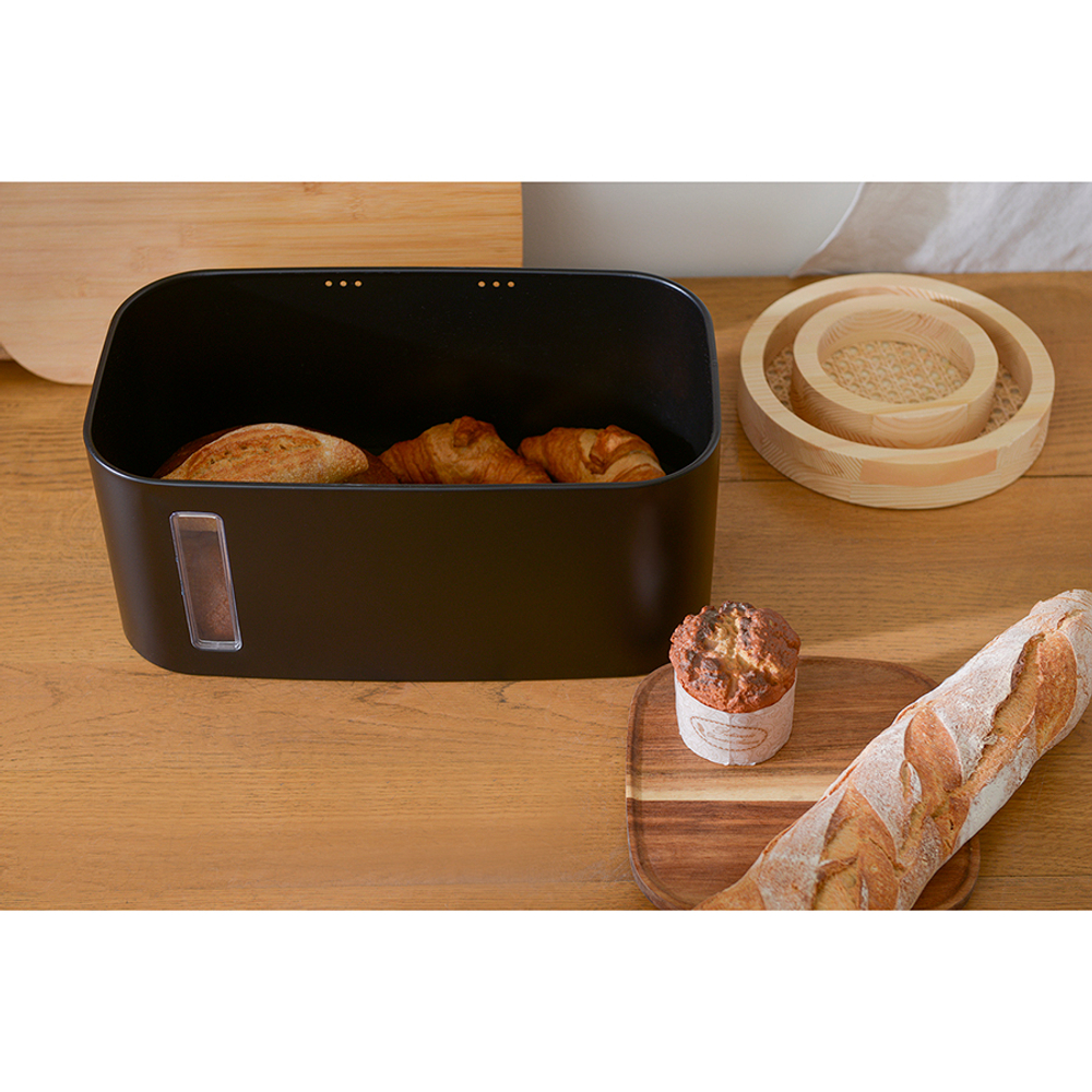 Хлебница 39.7х23х17.6см Smart Solutions Kaffi матовая черная
