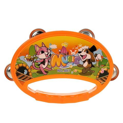 Бубен 16см, оранжевый, пакет 887E