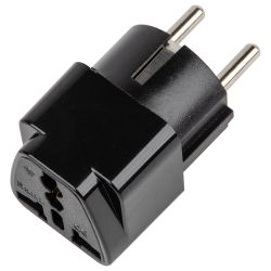 S-GES1-10S BLACK Переходник сетевой. 10А. 2500Вт. с заземлением. Черный. ТМ Uniel