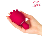 Малиновый клиторальный вибростимулятор-бутон 10,6см Bior Toys Viva Rose RT-34006