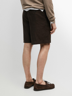 Massimo Dutti Длинные льняные бермуды, коричневый