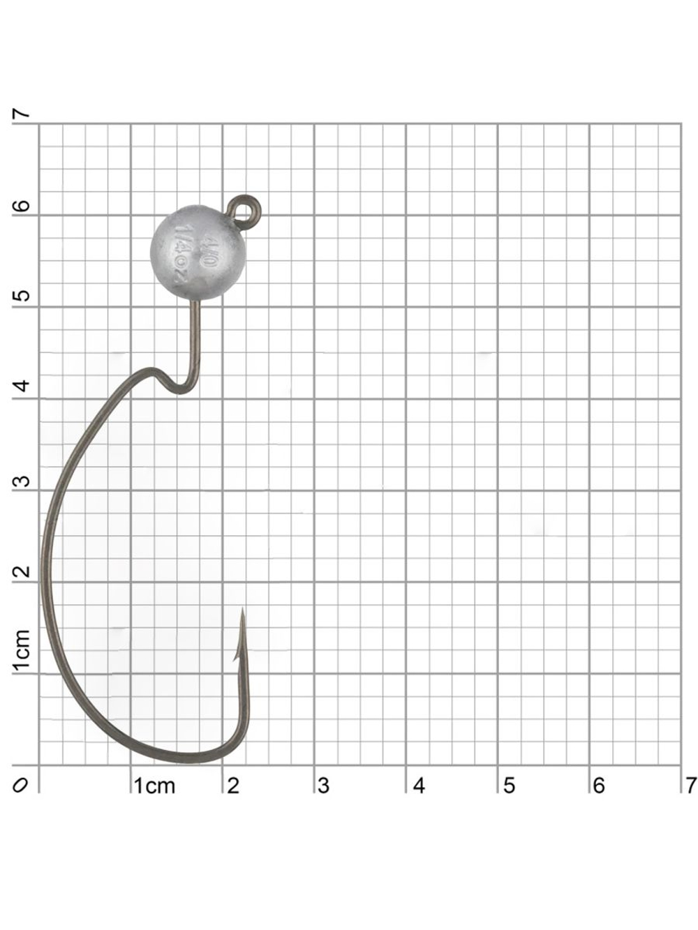 Джиг-головка для рыбалки BKK на офсетном крючке Silent Chaser - 1X - EWG Round Head, размер крючка 4/0, вес 7г, 3 шт.