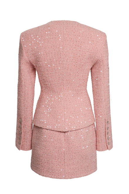 “Summer sparkle” Юбка мини из твида с фигурным срезом