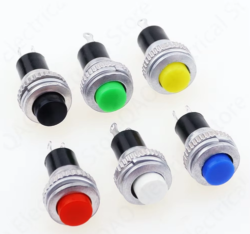 Кнопка нажимная без фиксации DS-316 1A-250В D=10мм