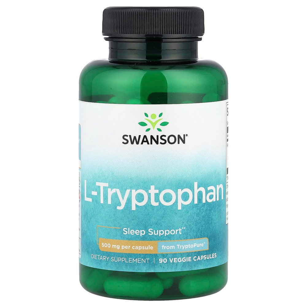 Swanson, L-триптофан, 500 мг, 90 растительных капсул