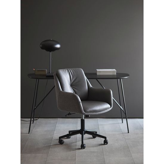 Стул на колесиках allar, экокожа, рогожка, серый