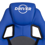 Кресло DRIVER (22) кож/зам/ткань, синий/серый, 36-39/TW-12