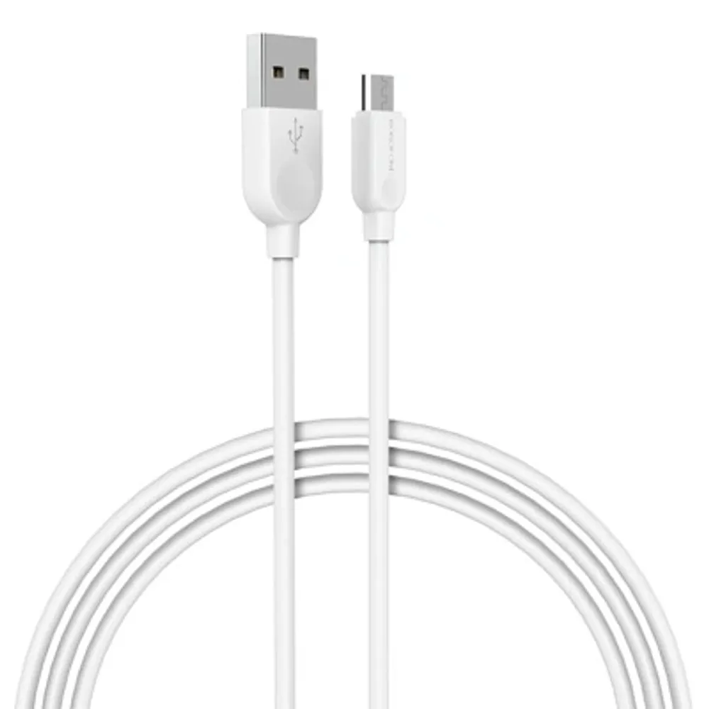 Кабель Borofone BX14 USB-microUSB 2.4A 1м PVC White