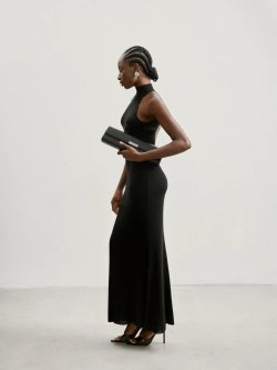 Платье ESSENTIAL с открытой спиной, чёрный