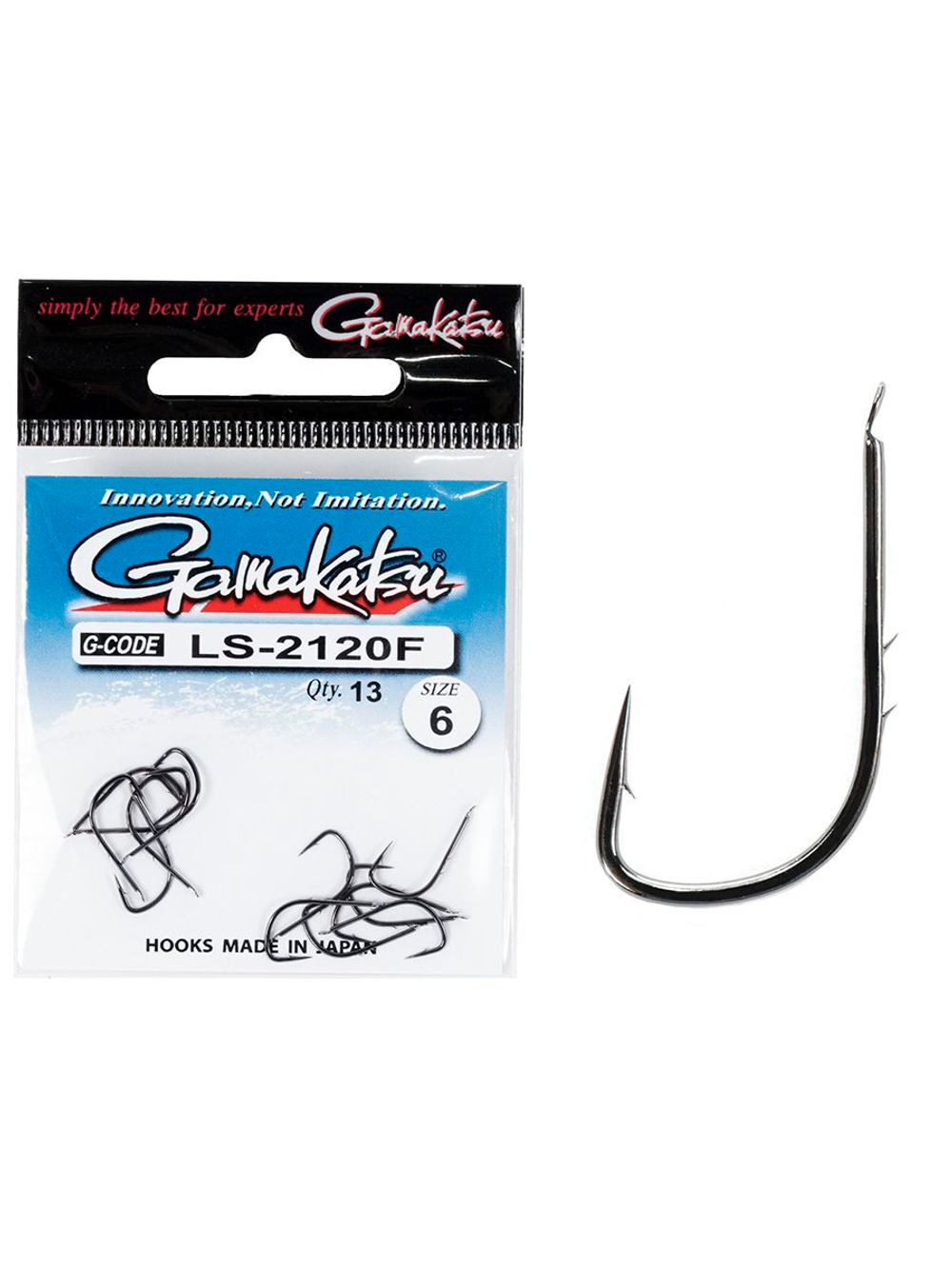 Крючки Gamakatsu LS-2120F NEW LABEL HOOKS BLACK размер 08 (упк.13шт.)