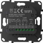 Термостат с датчиком пола программируемый,  с Wi-Fi,  16A,  размер накладки 55х55мм,  с ручкой настройки,  цвет чёрный