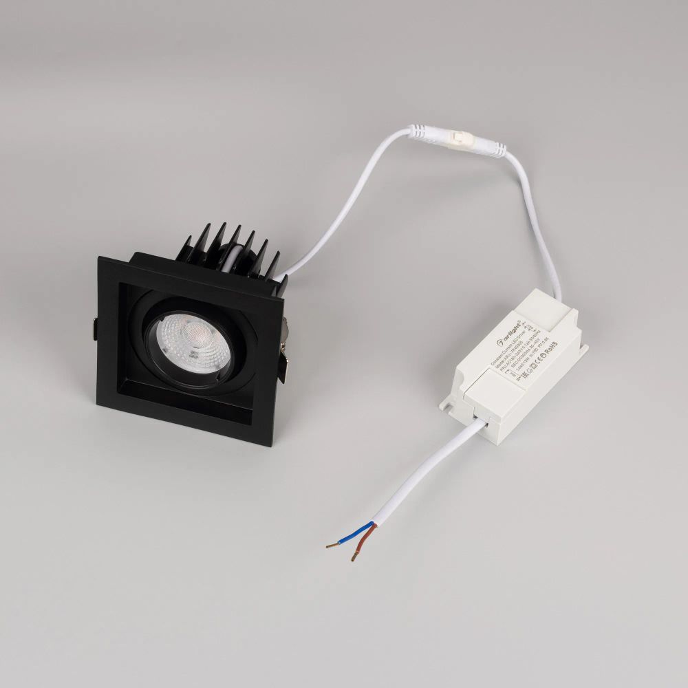 Светильник MS-VORTEX-BUILT-S90x90-12W Warm3000 (BK-BK, 40 deg, 230V) (Arlight, IP20 Металл, 5 лет) 057954