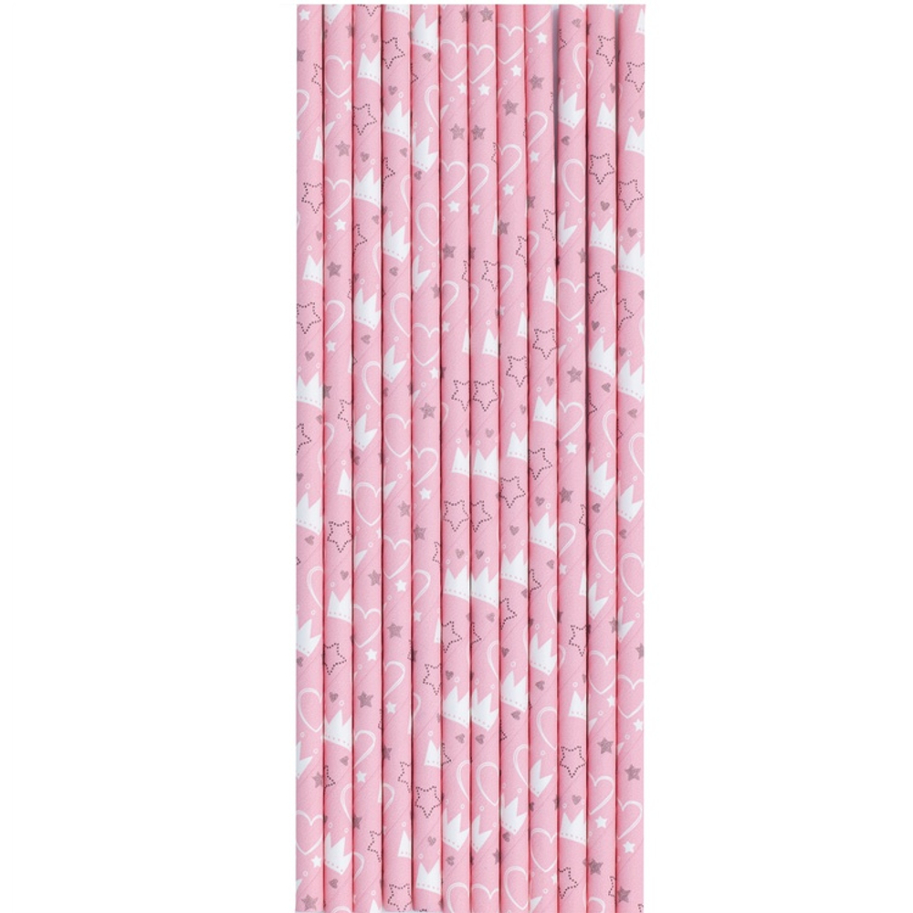 Трубочки для коктейлей бумажные «Принцесса», 12 шт