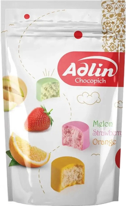 Конфеты Адлин из пашмалы Ассорти со вкусом дыни, клубники и апельсина / Adlin Assorted Pashmala Sweets with Melon, Strawberry, Orange flavors 350г