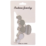 Заколка - краб для волос на блистере «PREMIUM», сефора, цвет серебро и золото, 6см