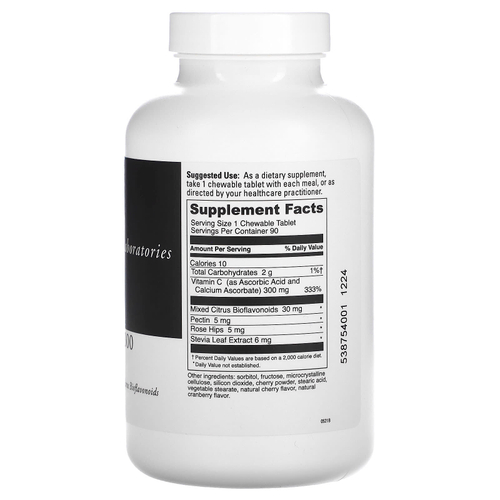 DaVinci Laboratories, Жевательные таблетки C-300, вишня, 90 таблеток